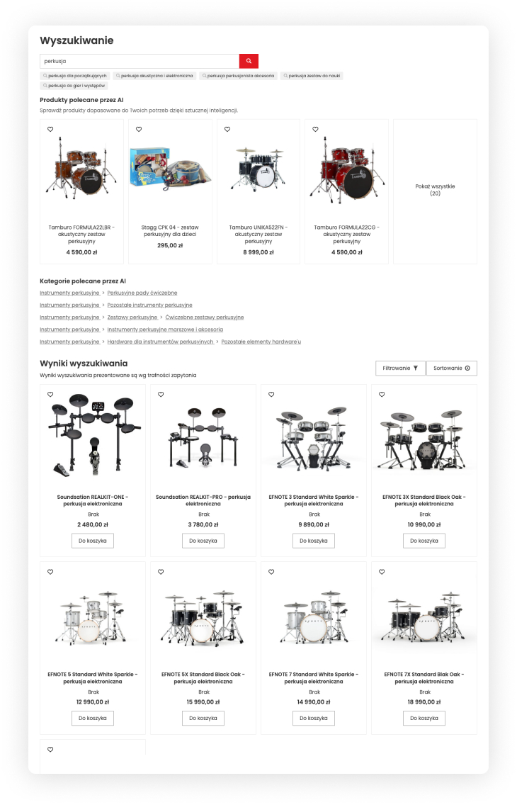 Wyszukiwanie AI - wyniki